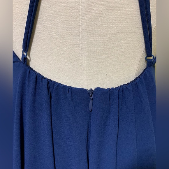 NWT M Lulu’s Navy Blue Maxi Dress Mythical Kind of Love Flowy Gown Garden Prom - Picture 7 of 16